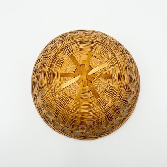 Set Of 3 Handwoven Wicker Baskets With Unique Patterns - Bread Baskets Or Wall - Picture 3 of 13